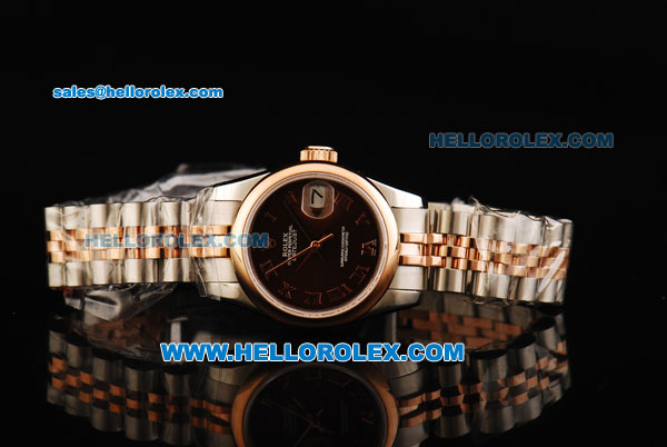 Rolex Datejust Oyster Perpetual Automatic Movement Steel Case with Rose Gold Bezel and Two Tone Strap-Lady Model - Click Image to Close